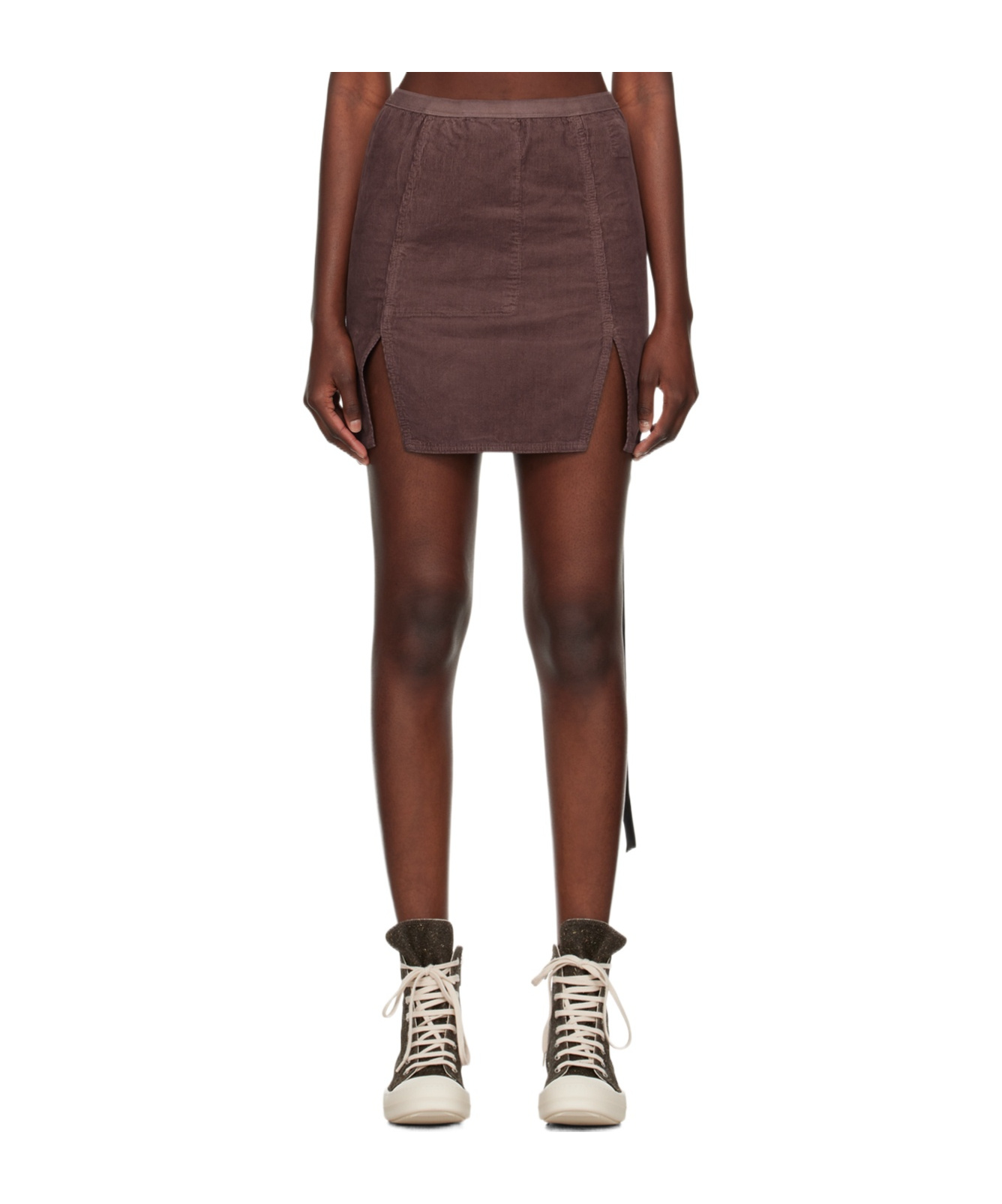 Rick Owens Drkshdw Purple Lido Miniskirt In Brown
