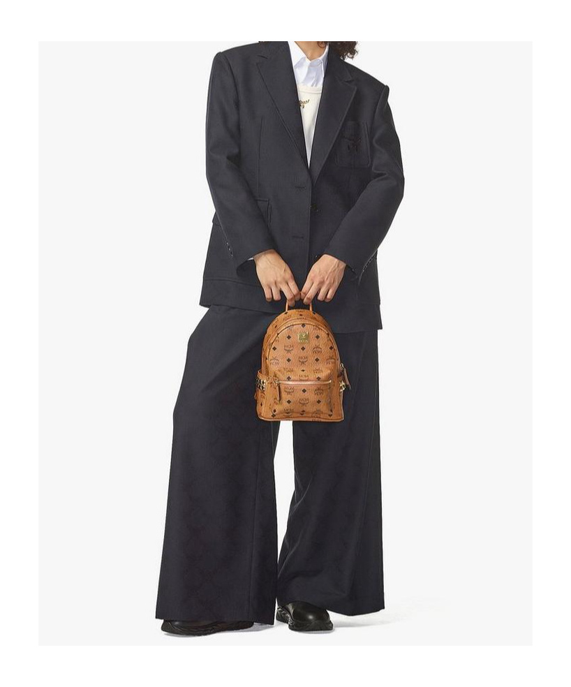 Mcm Monogram Printed Zipped Backpack