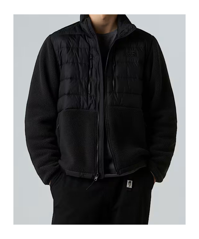 The North Face Mens Black Rmst Denali Tek High-neck Fleece-down Jacket Xl In Black