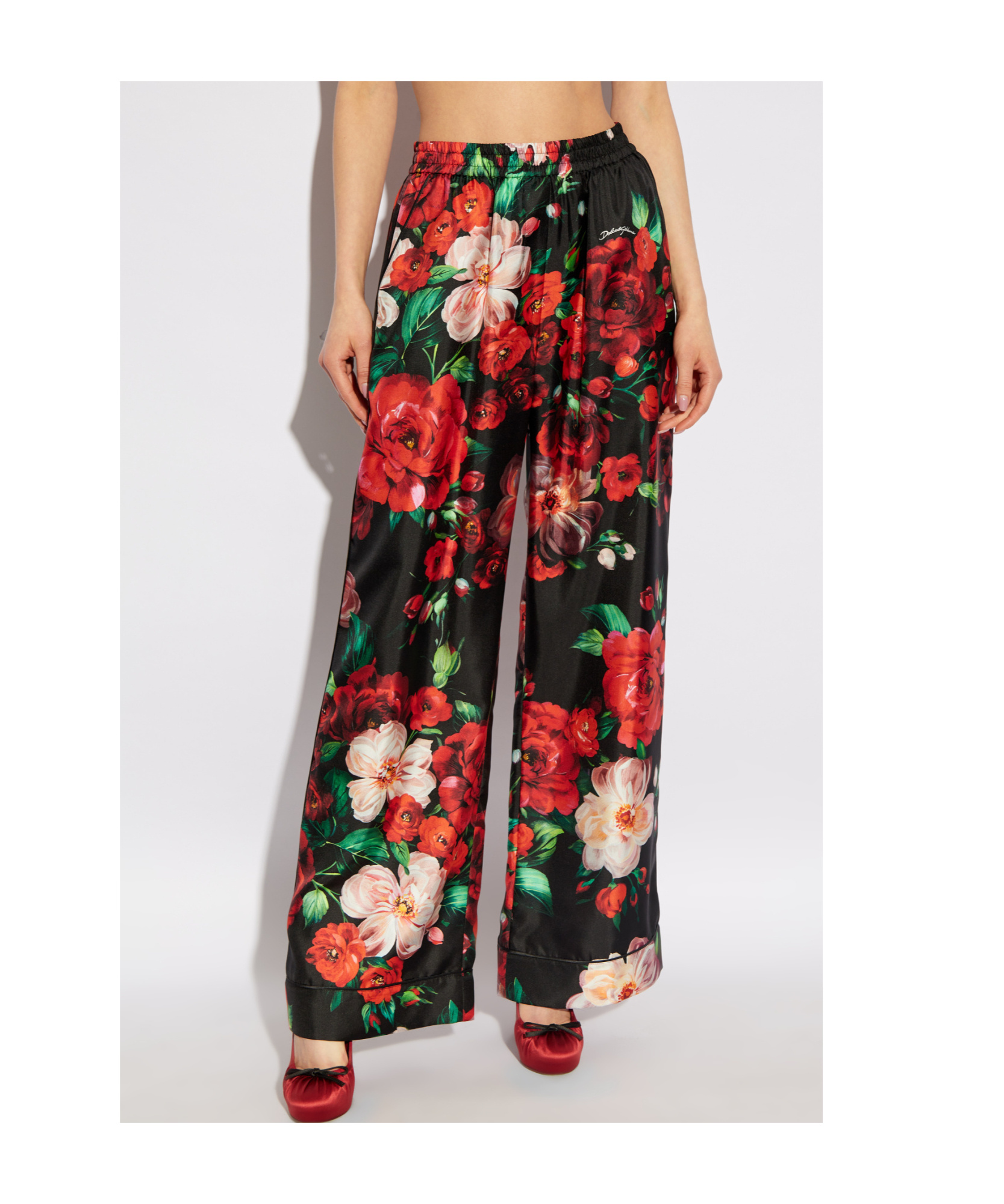 Dolce & Gabbana Elastic Waist Casual Pants In Black
