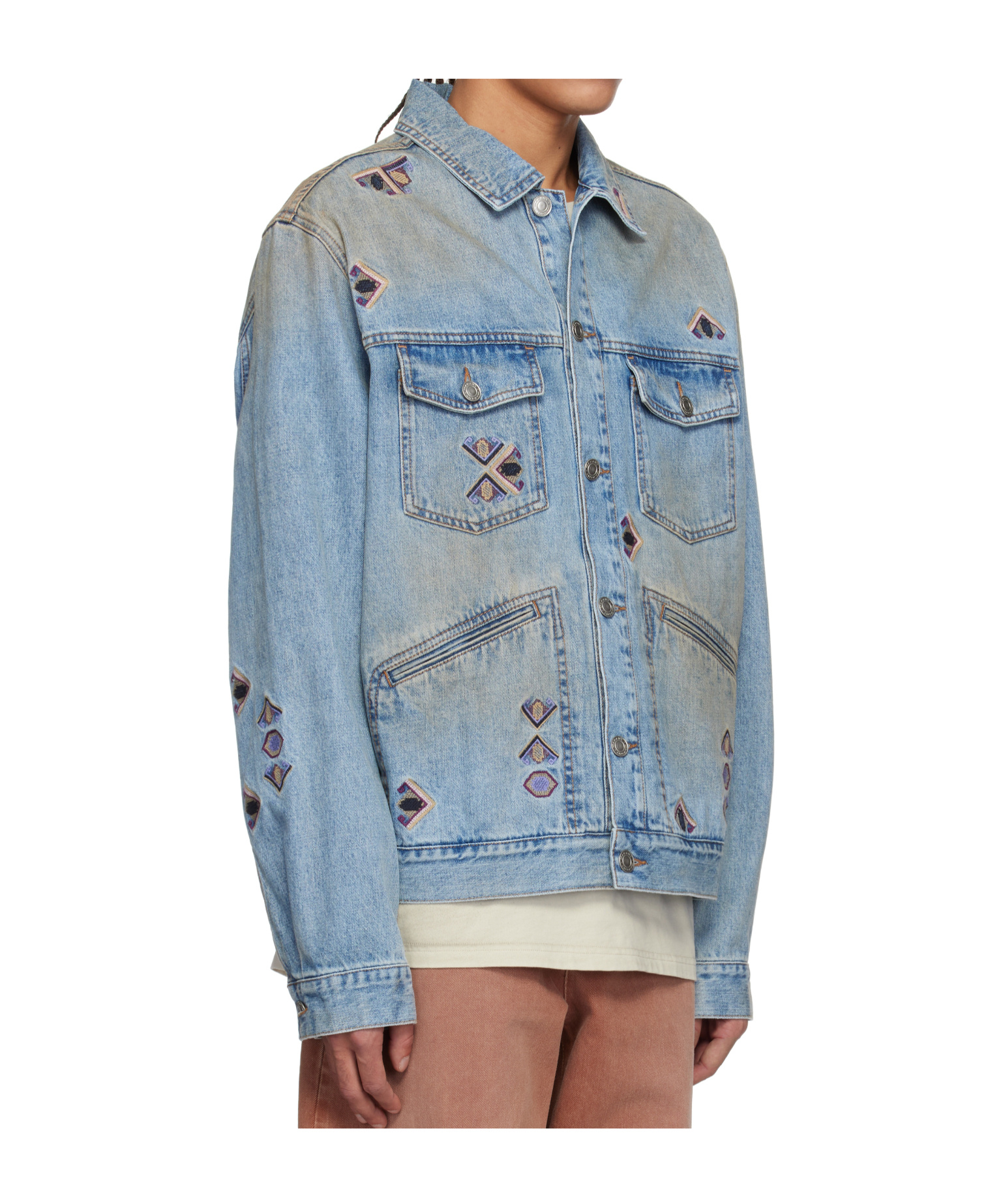 Isabel Marant Lapel Long-sleeved Denim Jacket In Blue