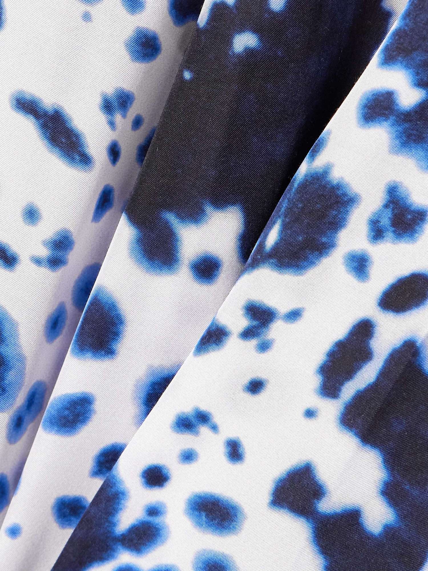 Dries Van Noten Pila Printed Matte Satin Trousers In Blue