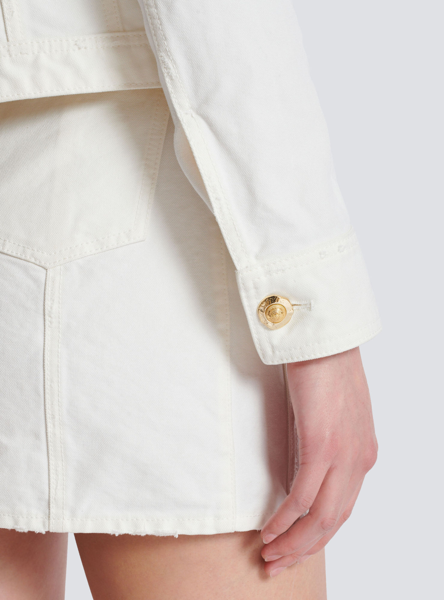 Balmain Cotton Cropped Jacket
