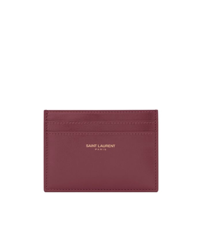 Saint Laurent Paris Card Case In Shiny Leather