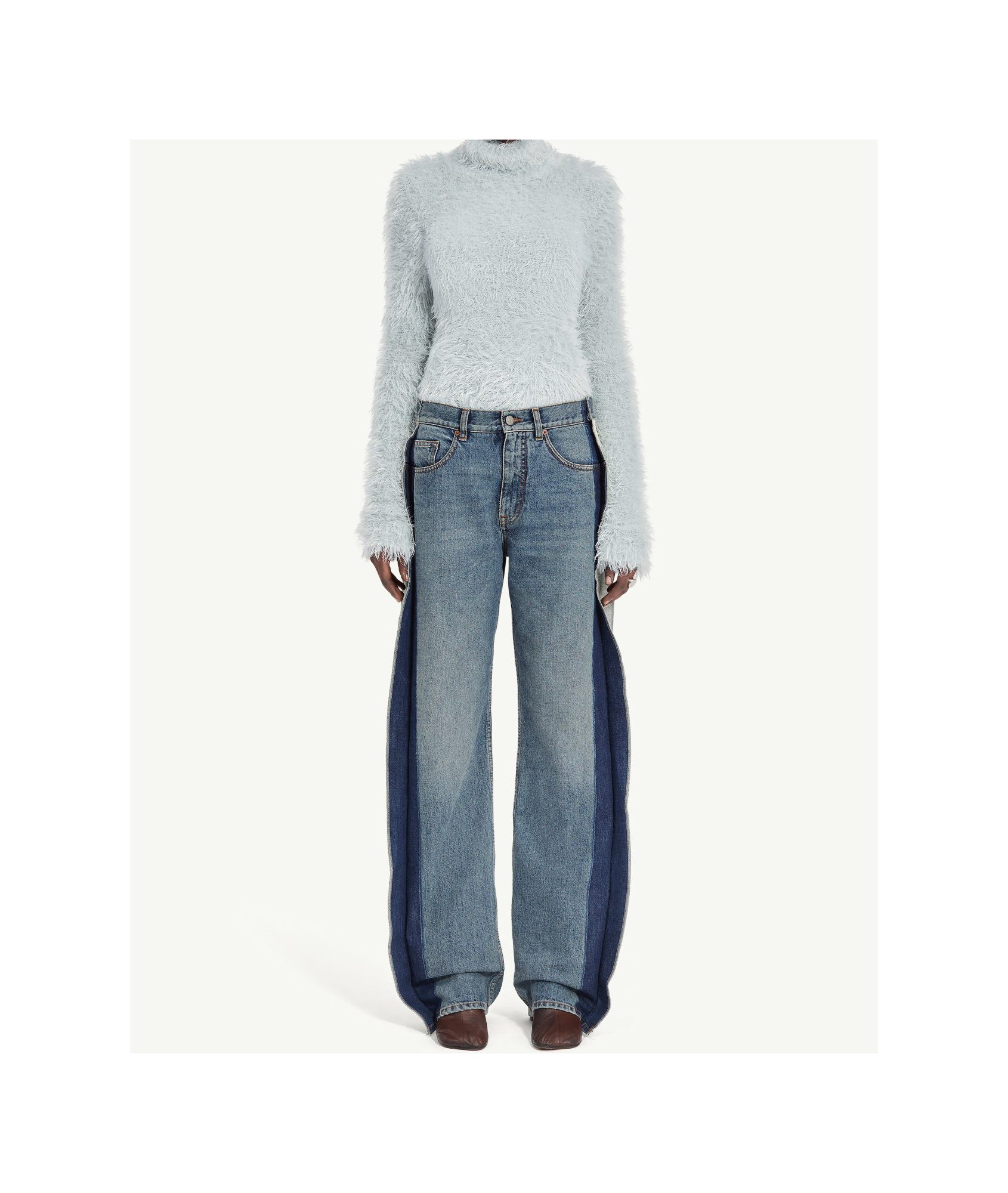 Mm6 Maison Margiela Panelled Five-pocket Jeans In Blue