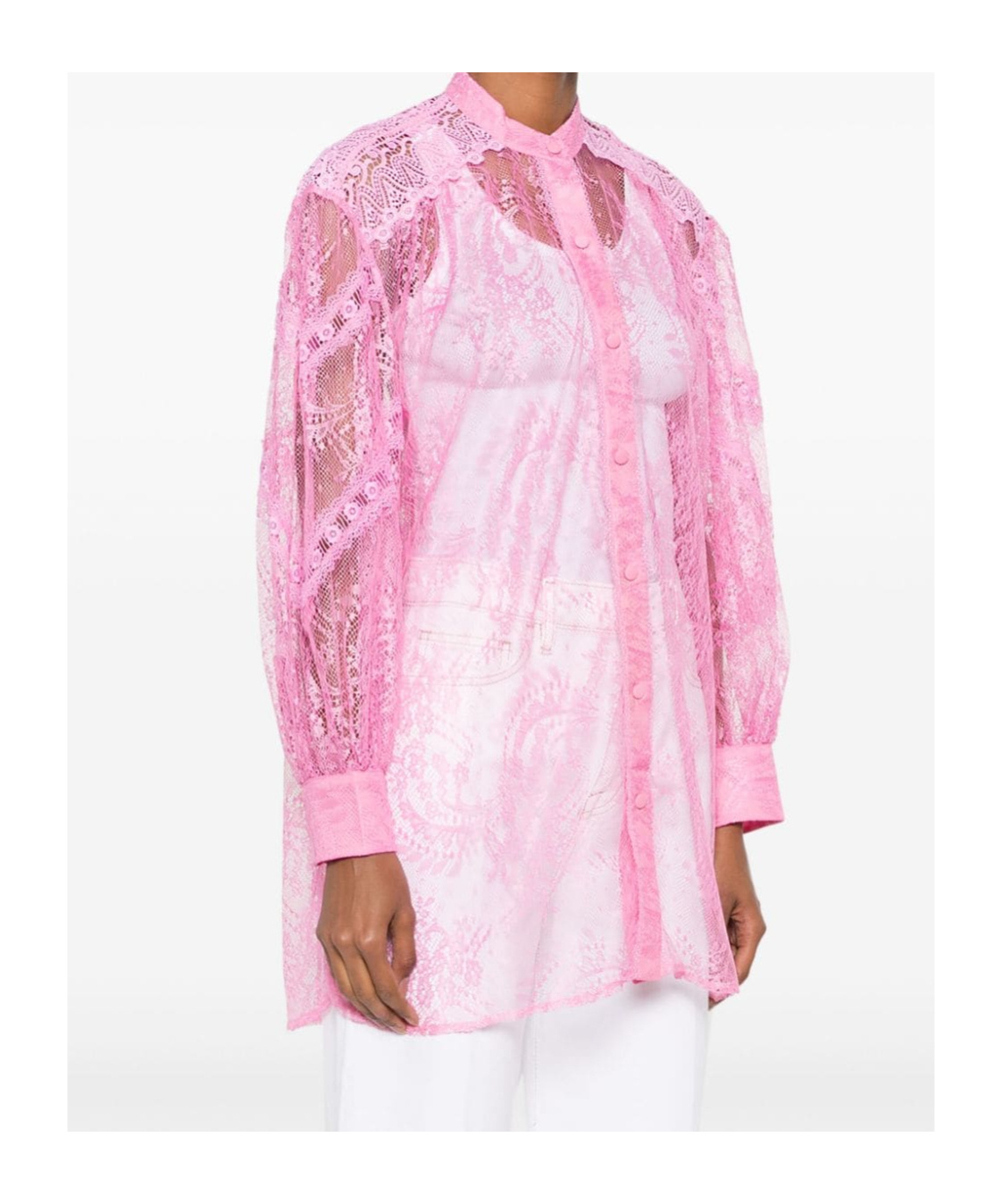 Charo Ruiz Lumie Lace-design Shirt In Pink
