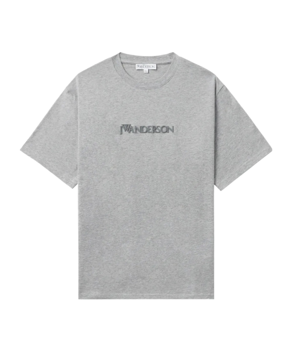 Jw Anderson Gray Flocked Logo T-shirt In Gray