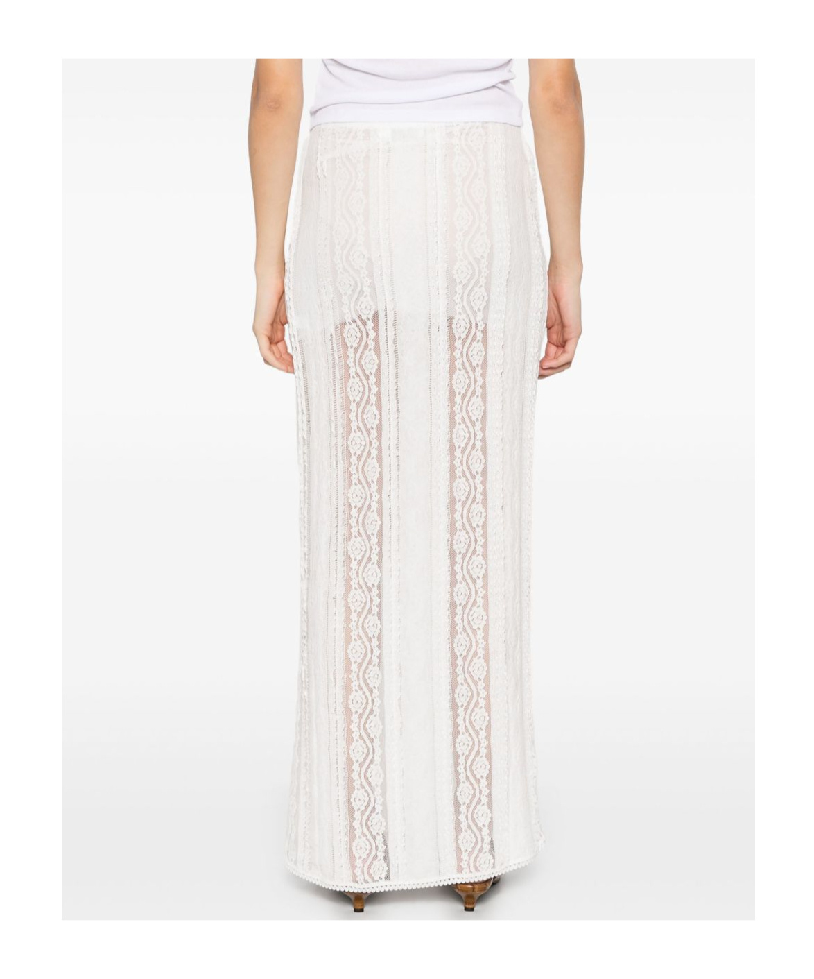Shop Charo Ruiz Elastic Waist Skirt In Apatewhite
