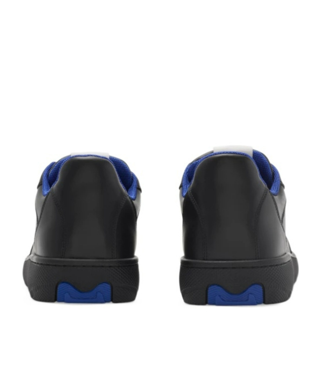 Burberry Terrace Leather Sneakers In Black