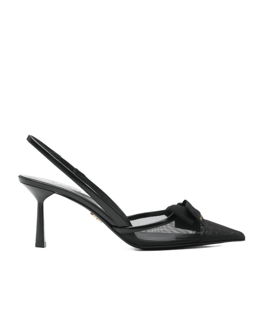 Prada Pointed Toe High Heel Sandals In Black