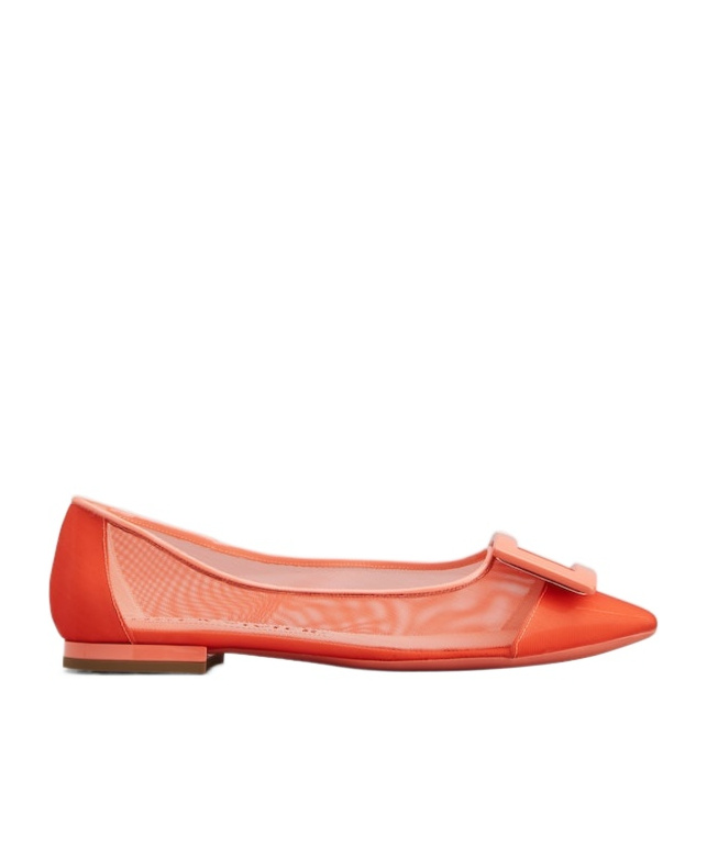 Roger Vivier Gommettine Ballerinas In Mesh Fabric In Pink