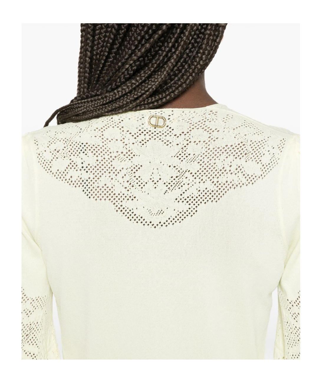 Shop Twinset Pointelle-detail T-shirt