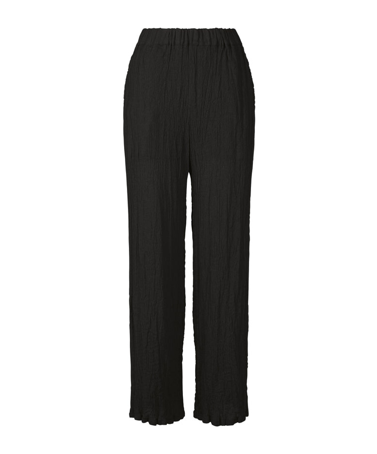 Shop Issey Miyake Straight Wool Casual Pants In Black