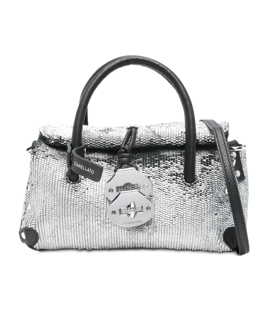 Zanellato Dotta Cbi Baby Leather Handbag In Silver