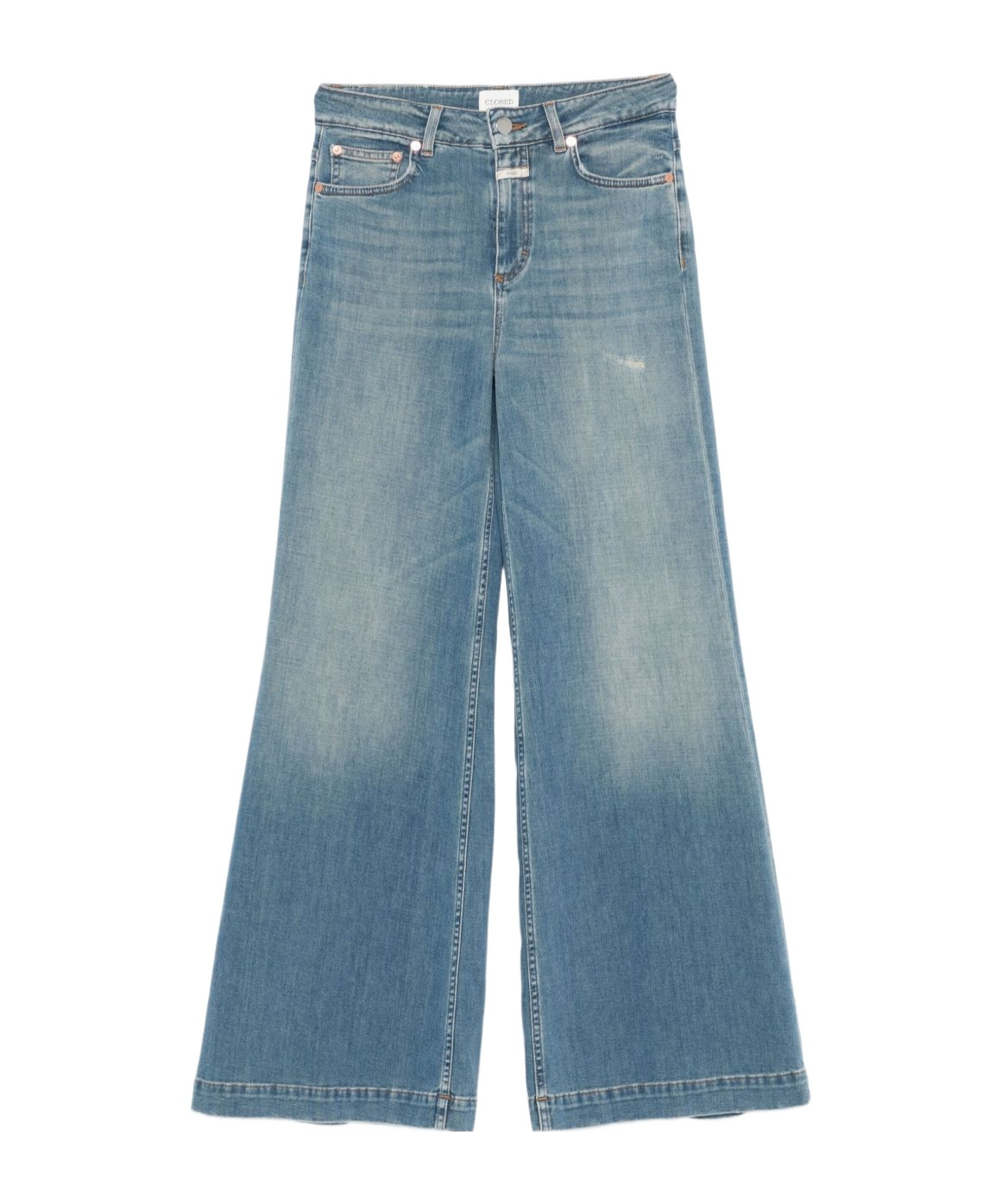 Closed Five-pocket Design Flared Jeans In Blue