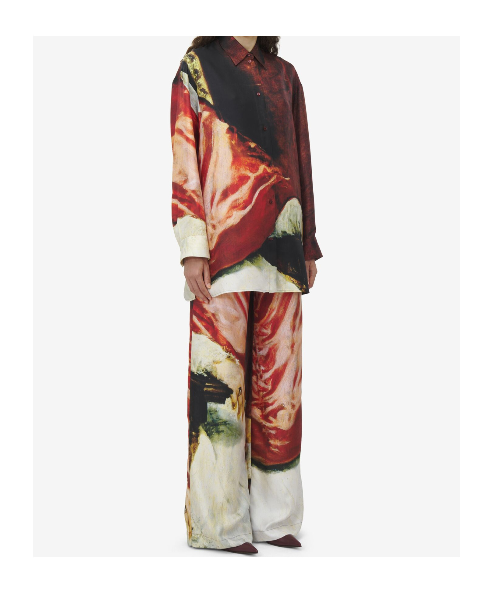 Alexander Mcqueen Twill Silk Shirt In Red