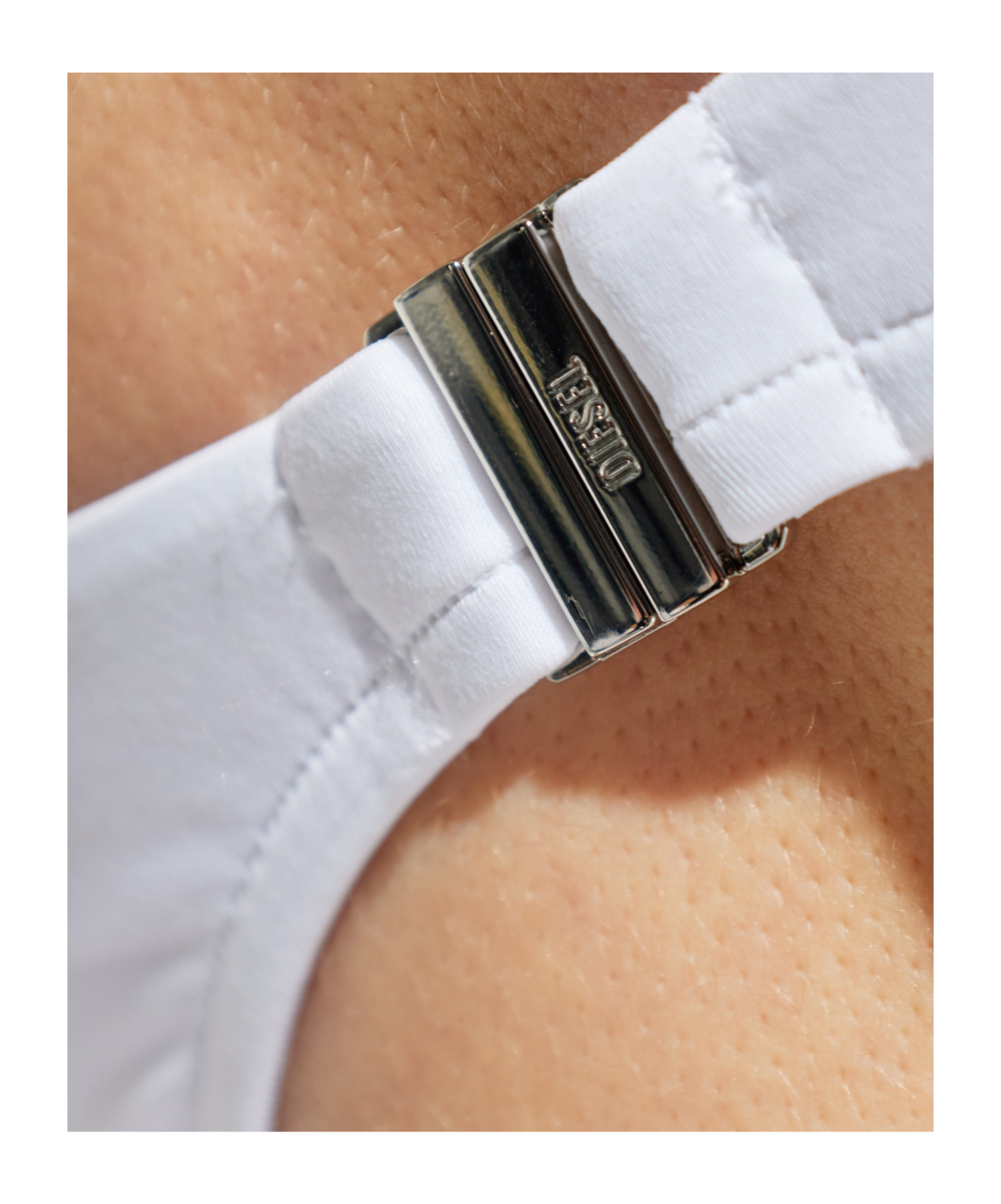 Diesel Cecilia-d-core Logo Band Swimsuit In White