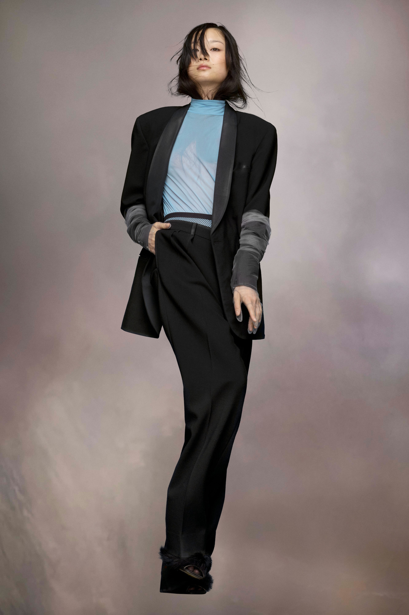 Maison Margiela Wool Single-breasted Blazer Jacket In Black