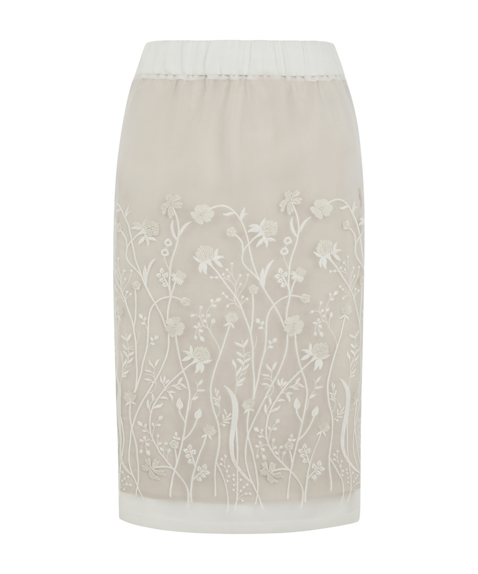 P.a.r.o.s.h Sorgente Floral Embroidered Midi Skirt