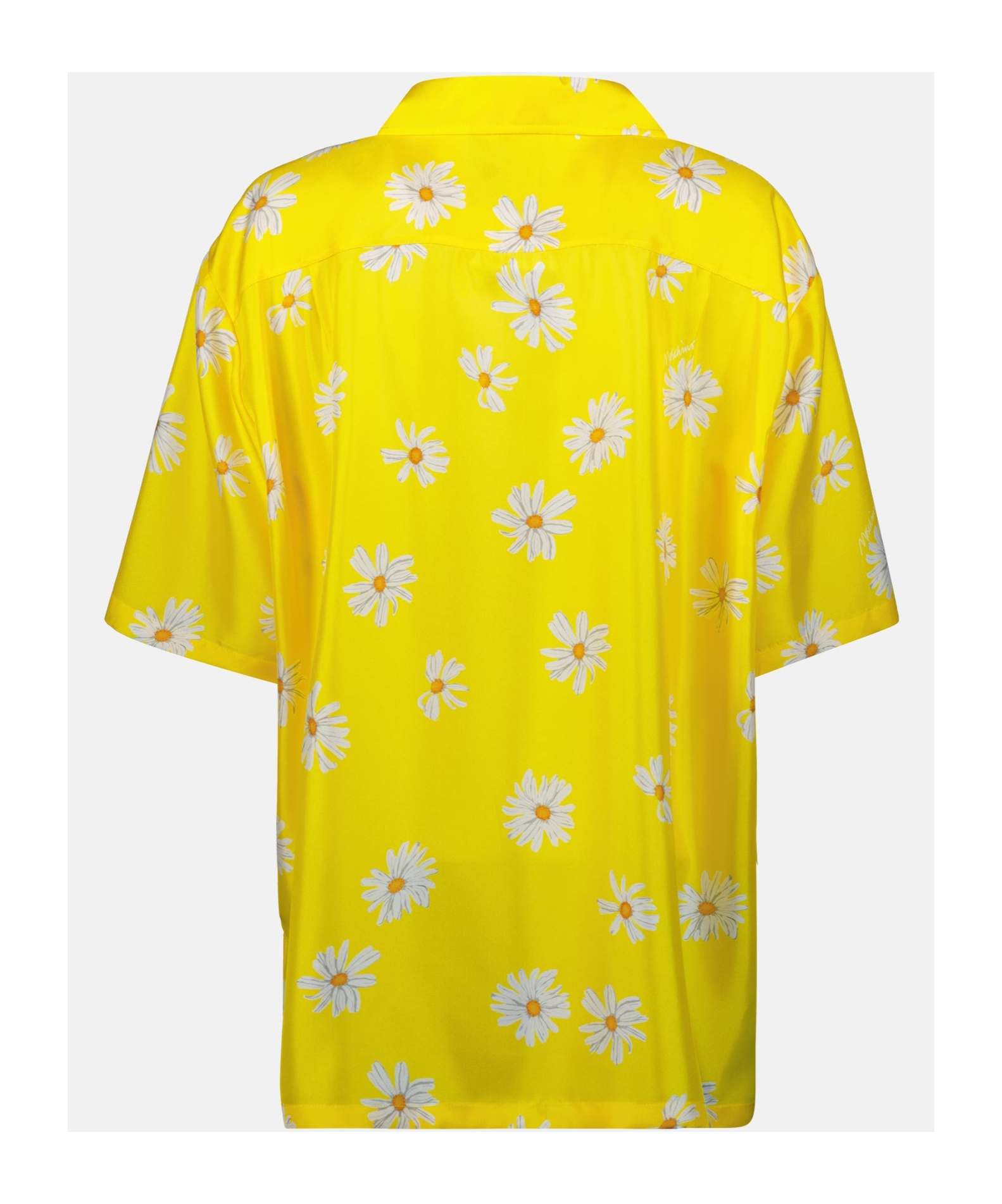 Moschino All-over Daisy Print Silk Twill Shirt In Yellow