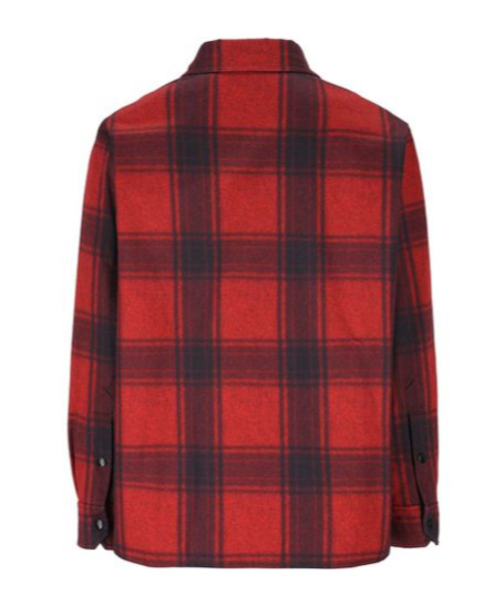 Valentino V Detail Shirt Jacket In Red