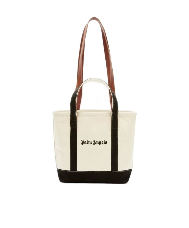 Palm Angels Logo Shopping Bag In White