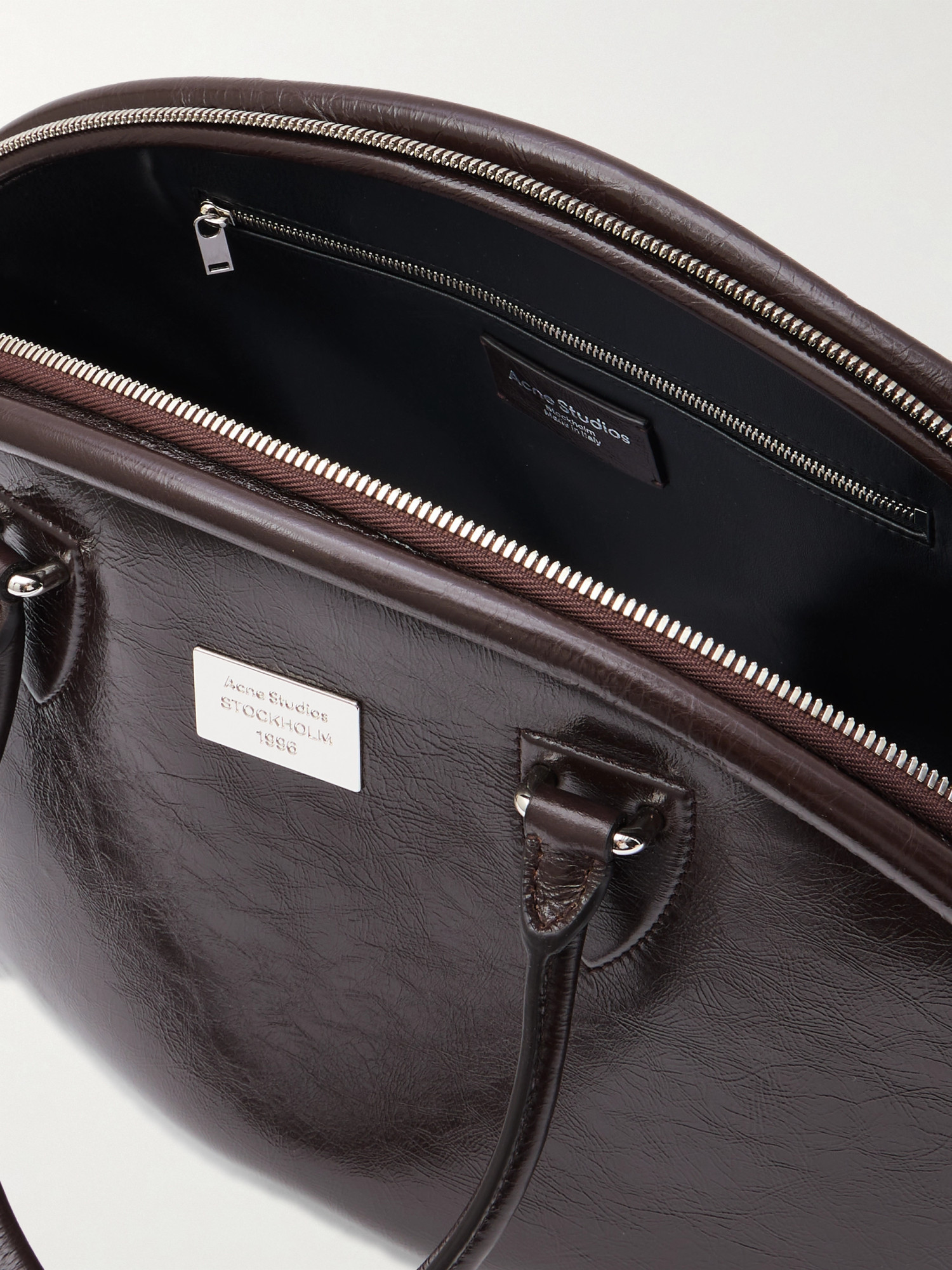 Acne Studios Brown Bowlina Shoulder Bag In Black