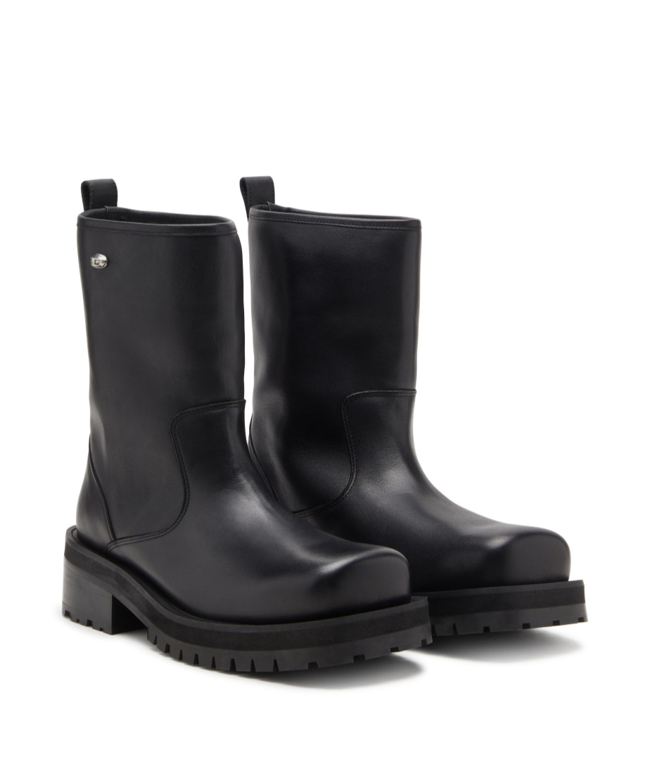 Diesel D-texan Square-toe Boots In Black