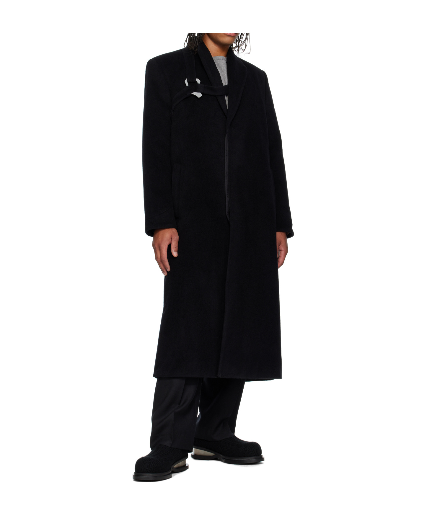 Heliot Emil Titan Wool Coat In Black