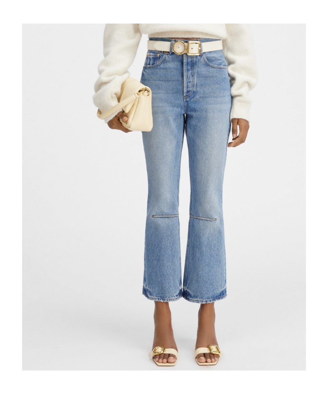 Jacquemus Cropped Flared Jeans In Blue
