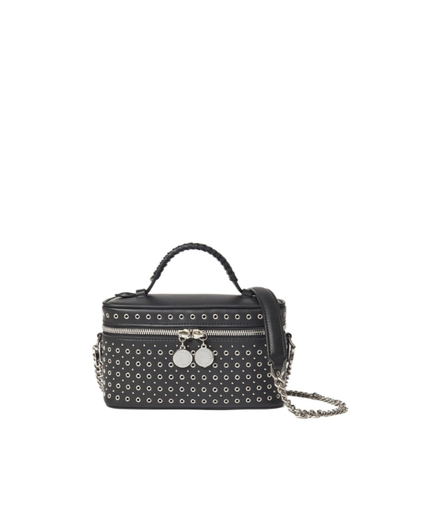 Stella Mccartney Falabella Eyelet-stud Vanity Case In Black