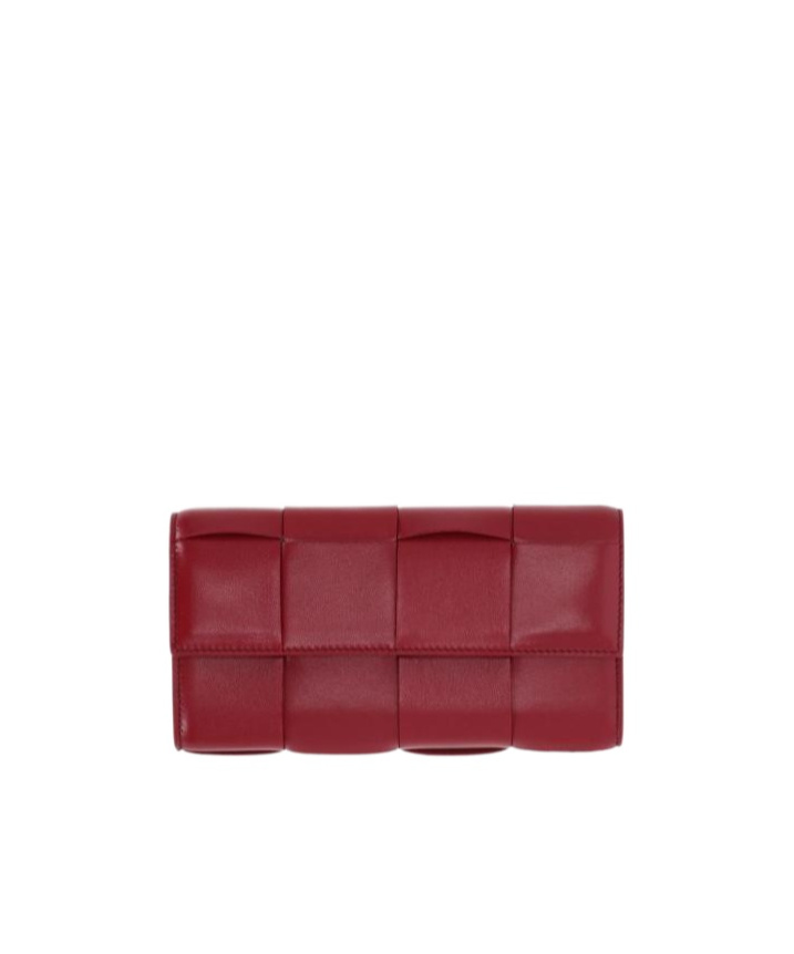 Bottega Veneta Weaving Wallet In Red