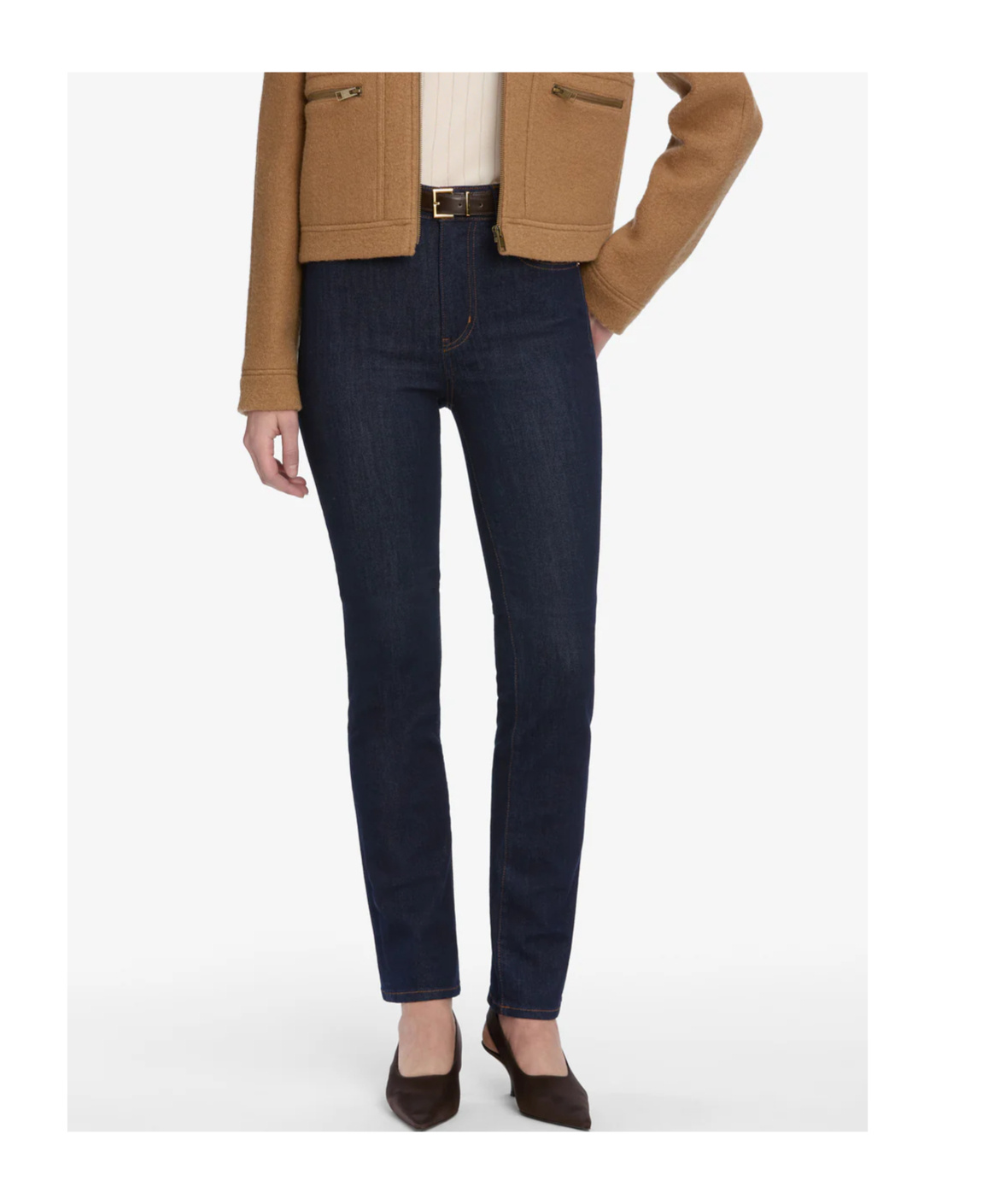 Frame High-waisted Straight-leg Jeans In Black