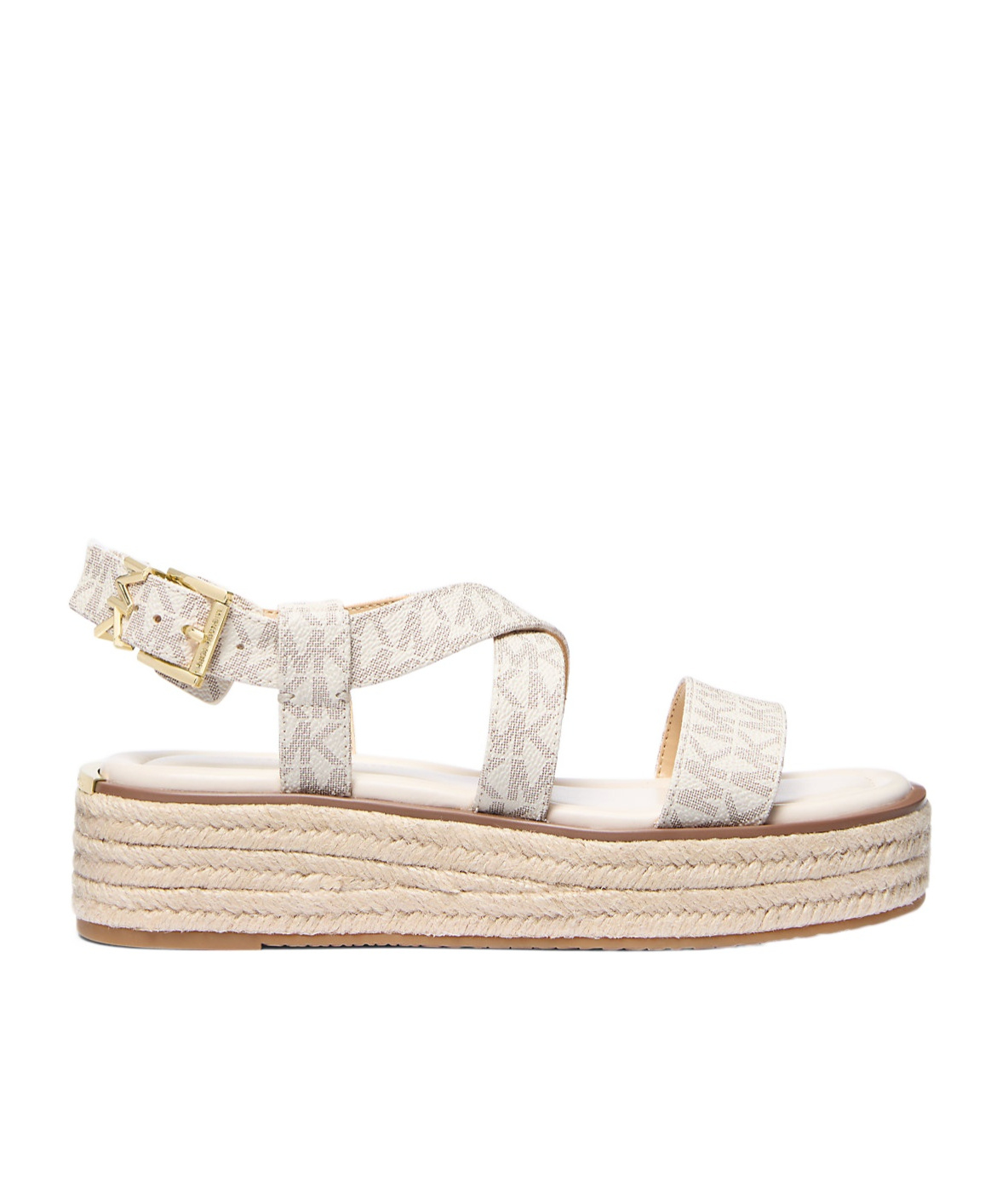 Michael Kors Round-headed Sandals With Platform Soles In Nude