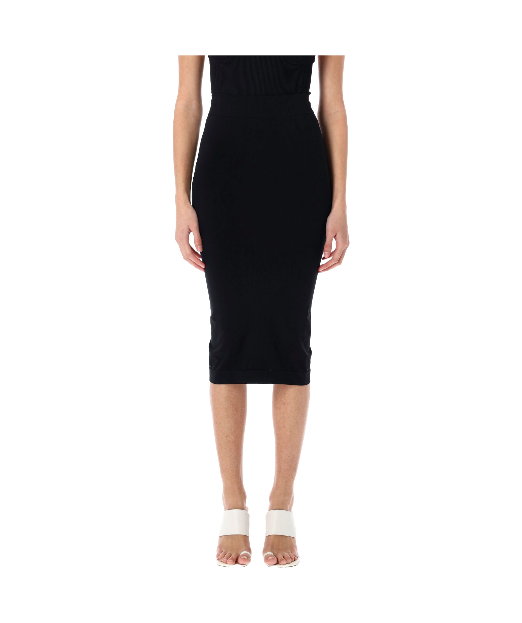 Andreädamo Sculpting Jersey Midi Skirt In Black