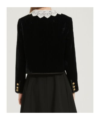 Marissa Chiara Long-sleeved Casual Jacket In Black