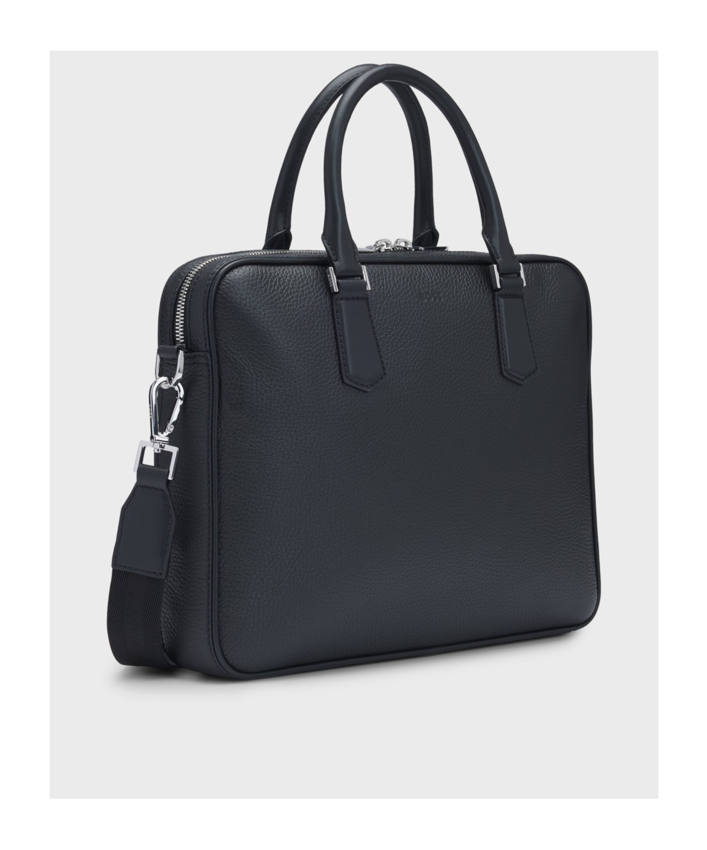 Hugo Boss Italian-leather Document Case With Signature Trims In Black