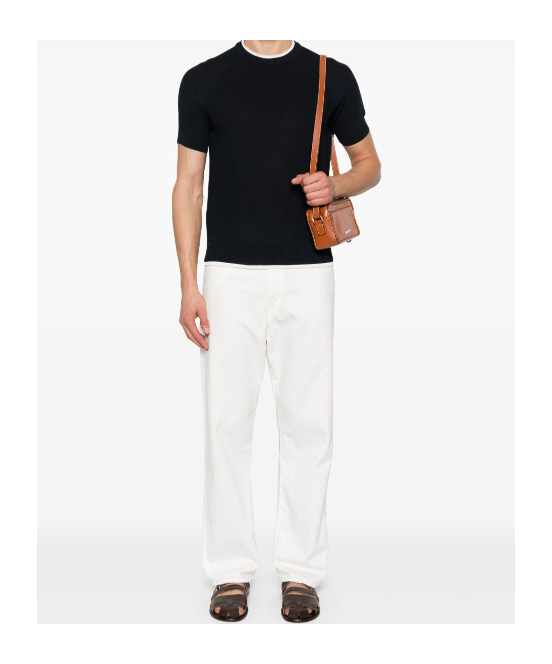 Eleventy Short-sleeved Knitted Sweater In Black