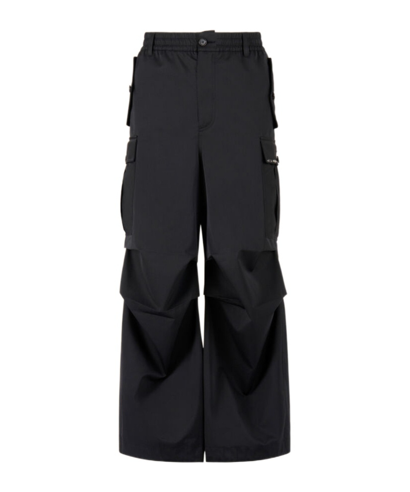 Marni Black Water-repellent Taffeta Cargo Pants In Black