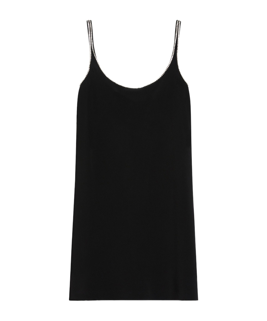 Sportmax Abetone1234 Embellished Cady Slip Dress In Black