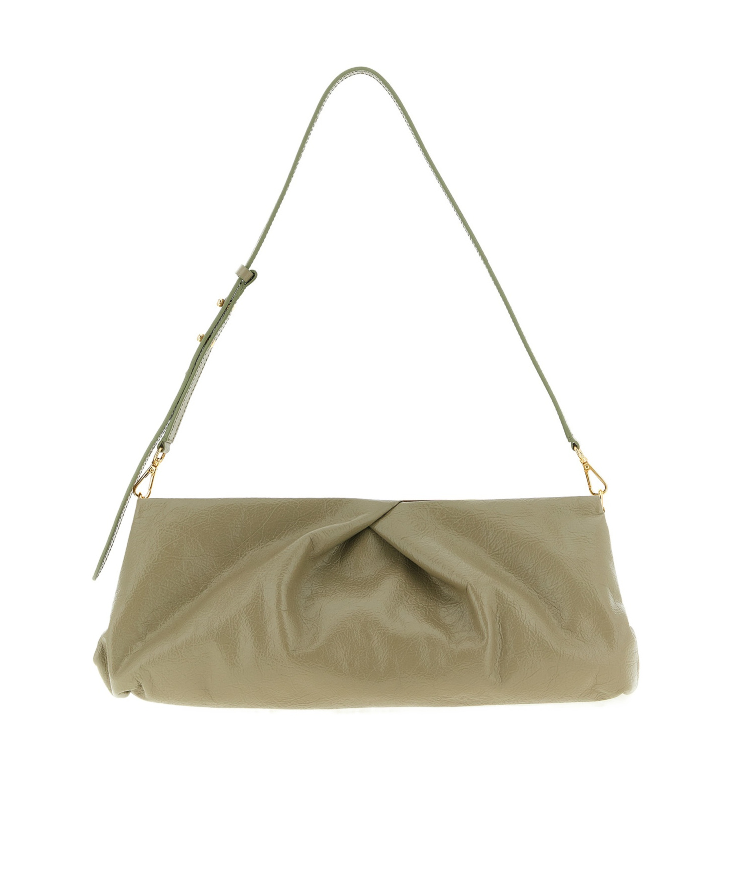 Dries Van Noten Large Textured Clutch Adjustable Strap In Green