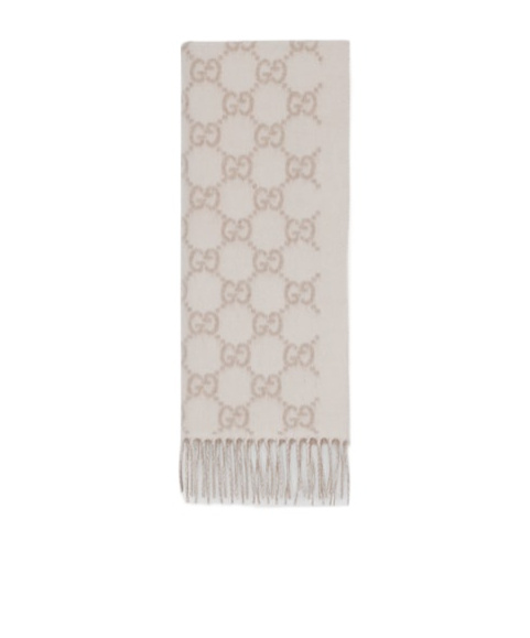 Gucci Gg Scarf In White