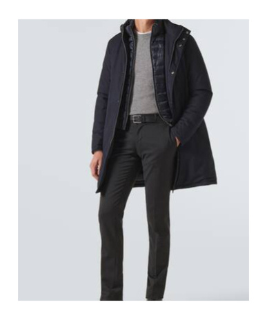 Herno Layered Padded Shell Down Coat In Black