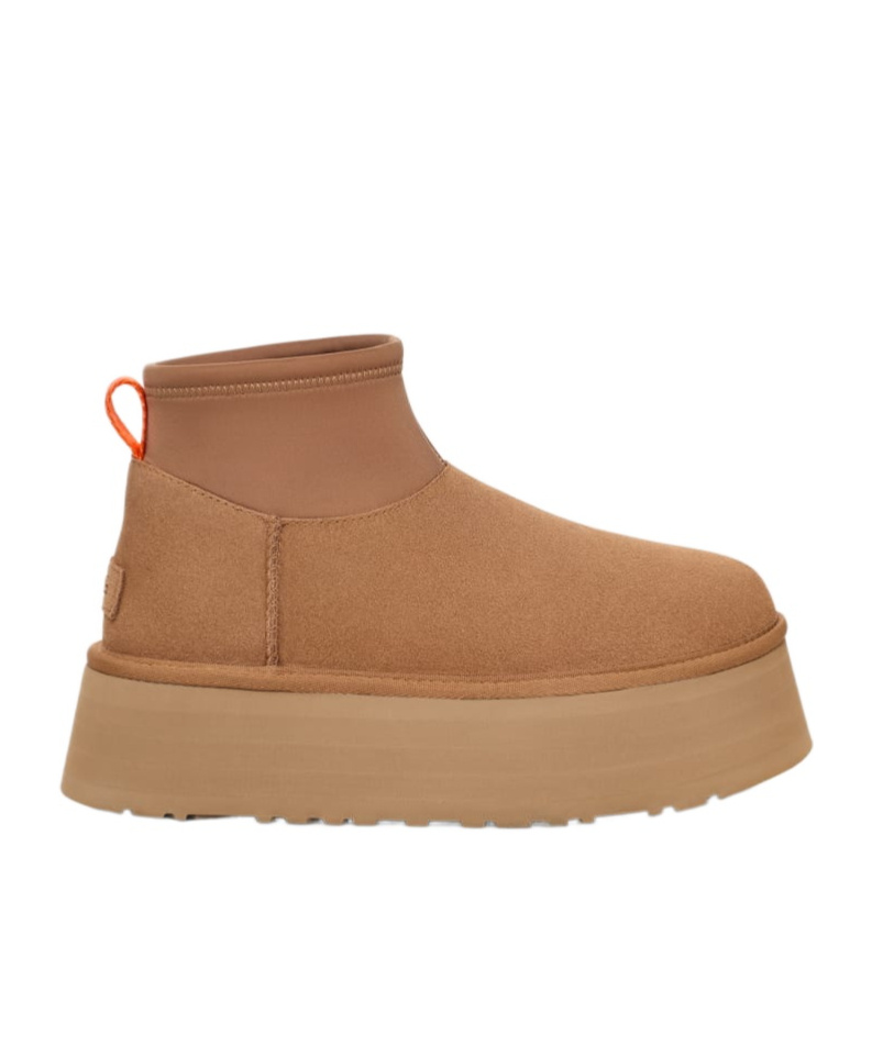 Ugg Biscuit Suede Classic Mini Dipper Ankle Boots In Chestnut