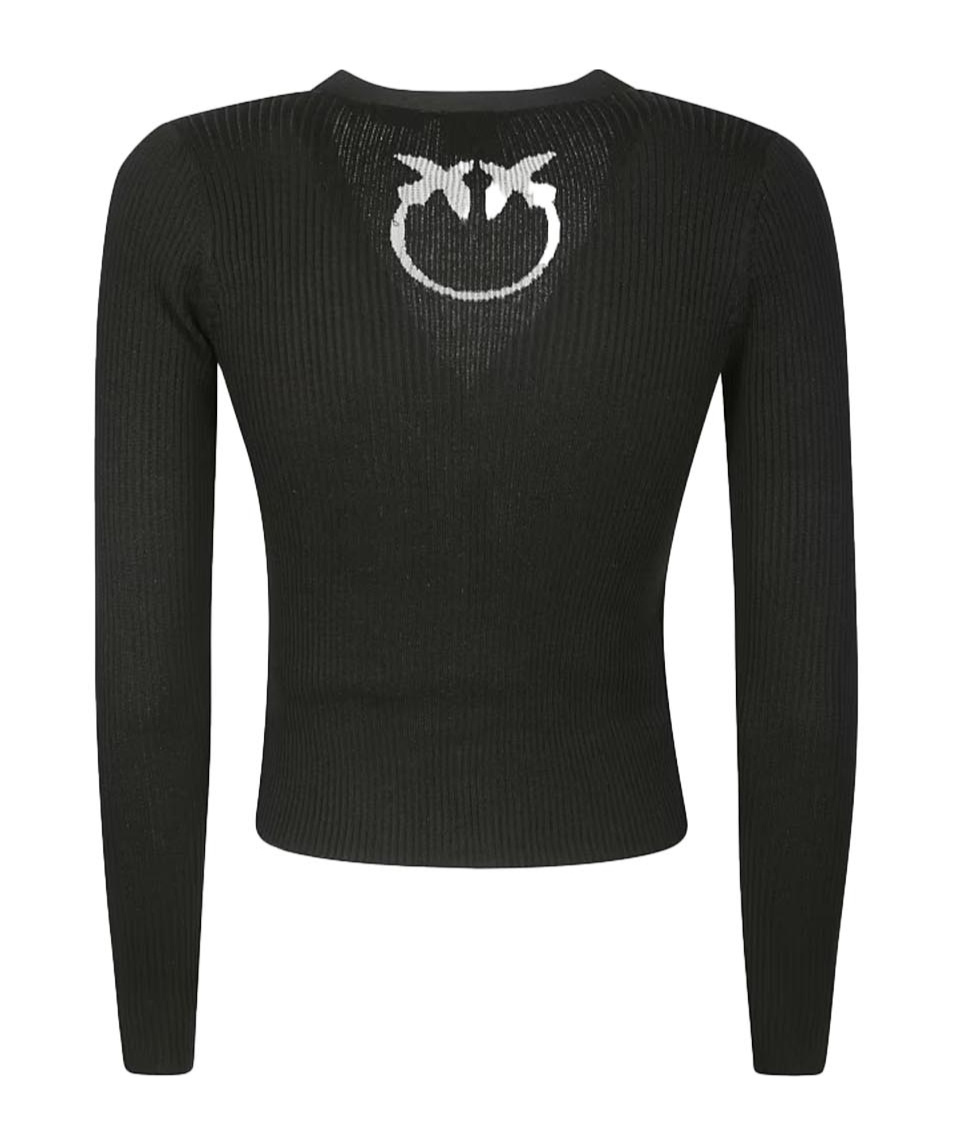 Pinko Logo Cardigan In Black