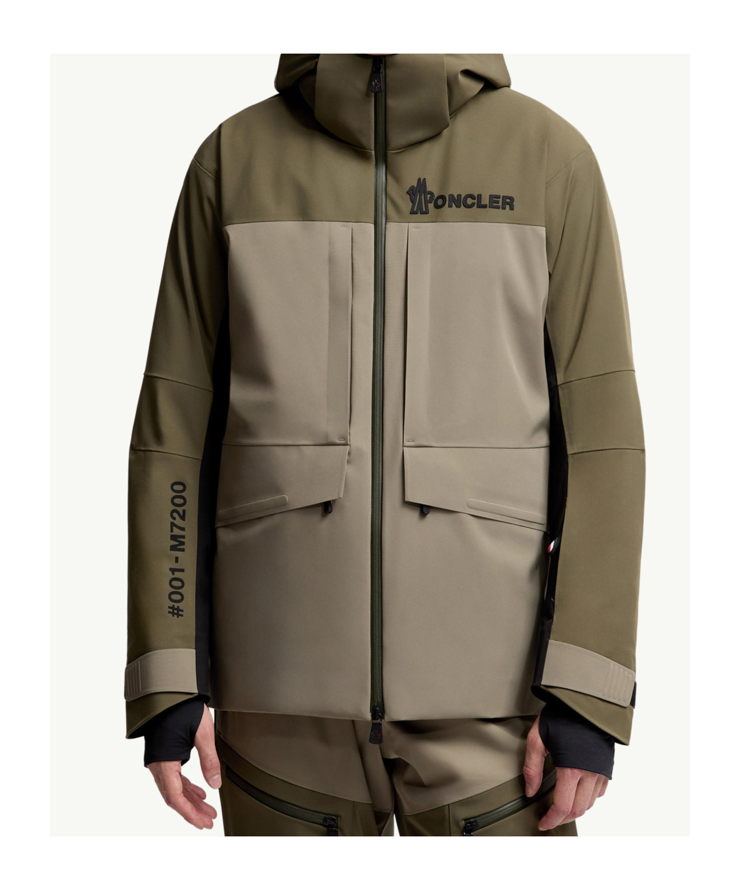Moncler Padded Ski Jacket Featuring Removable Hood In Green