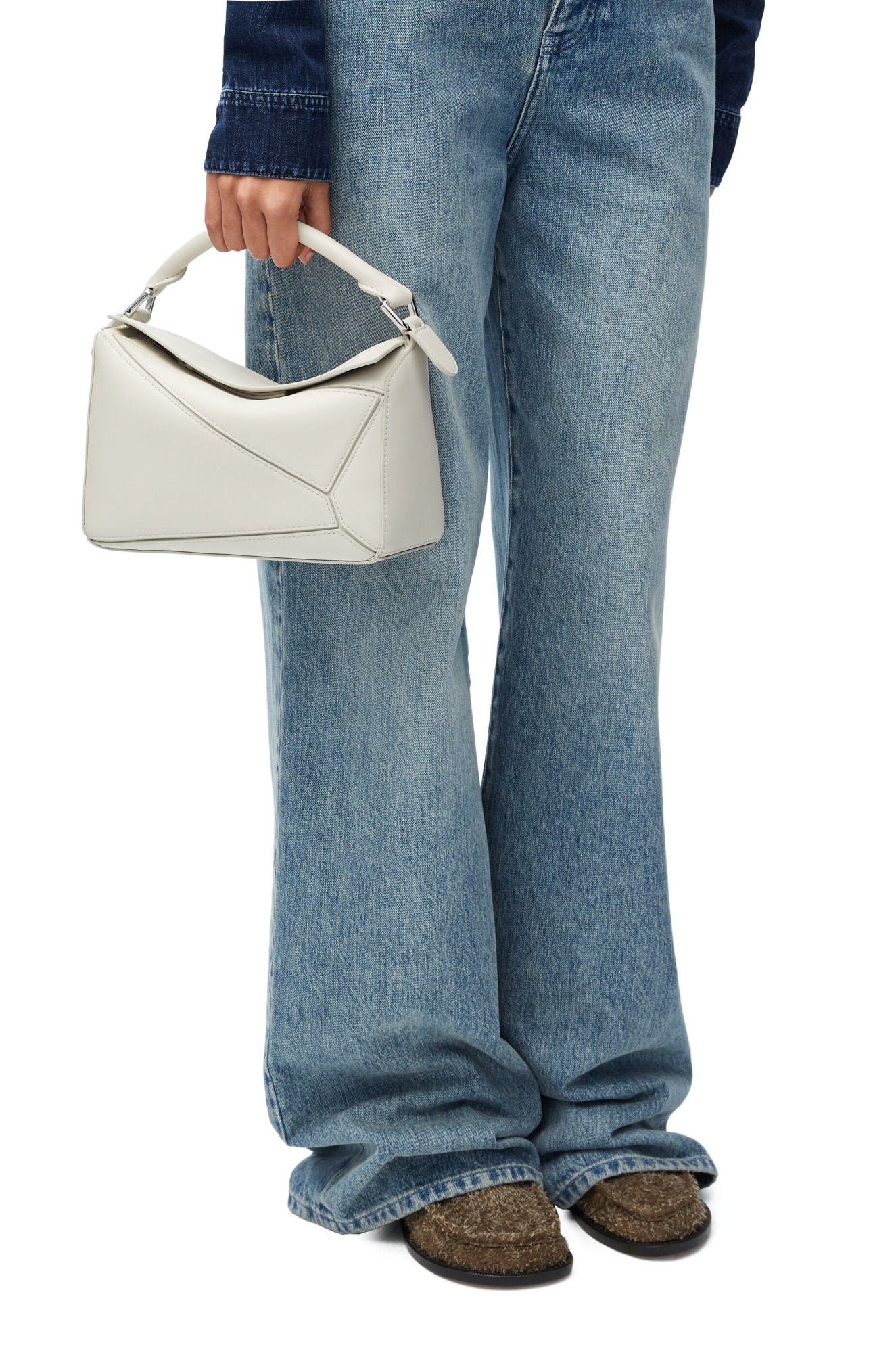 Loewe Puzzle Bag Small Sea Salt Women In White
