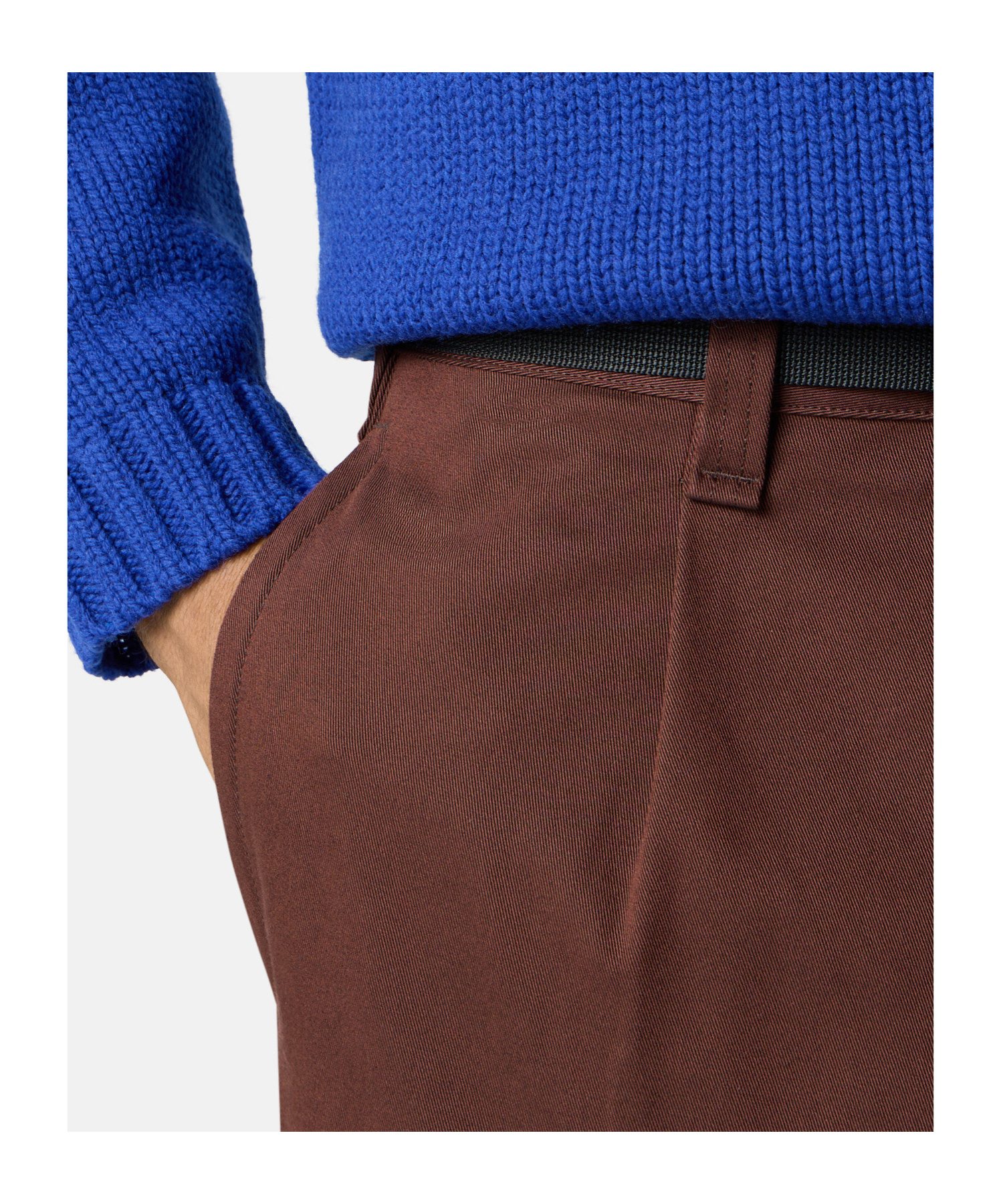 Stone Island Pleated-front Belted Trousers In Brown