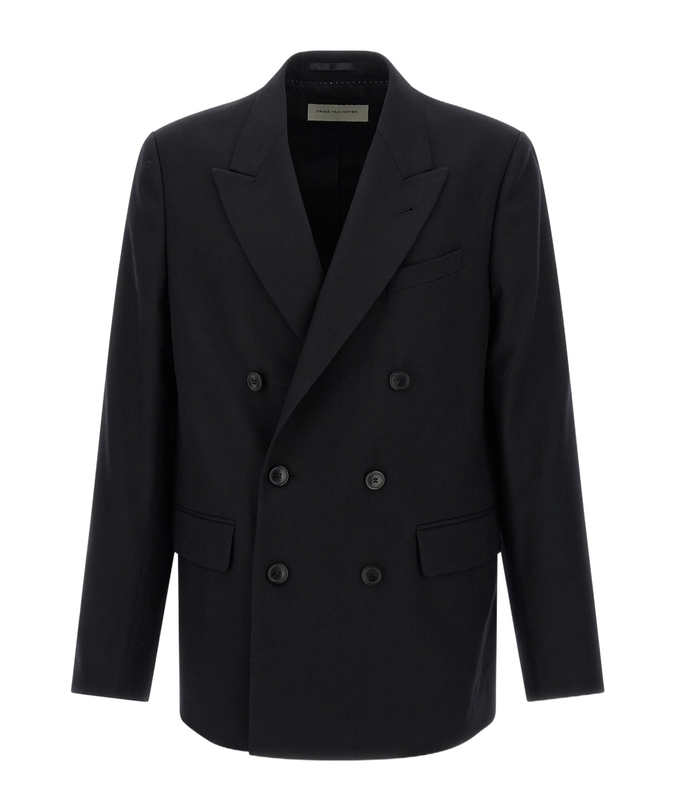 Dries Van Noten Double-breasted Blazer Notched Lapels In Black