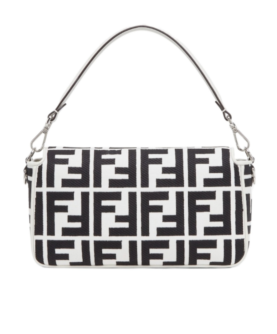 Fendi Luxurious Lamb Leather Crossbody Handbag In Argentopal For Women In White